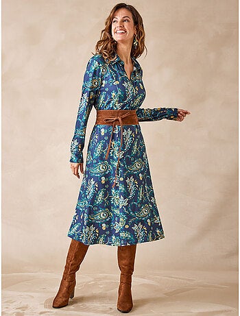 Robe chemisier maille chaude