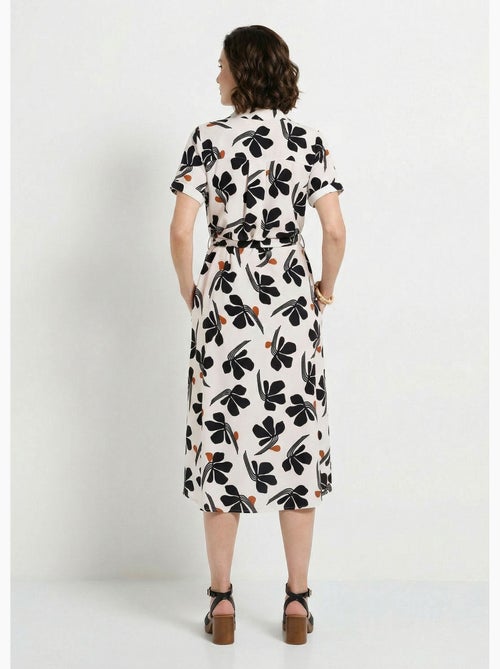 Robe-chemisier mi-longue ceinturée imprimée - afibel - Kiabi Robe-chemisier mi-longue ceinturée imprimée - afibel - Kiabi