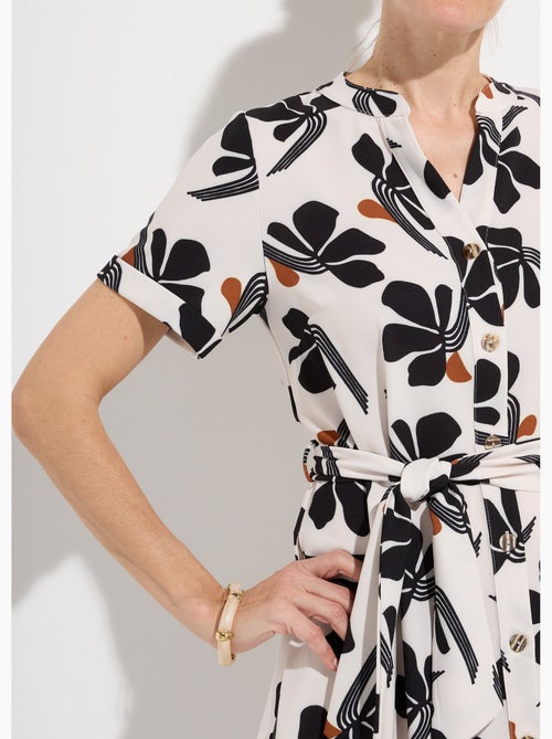 Robe-chemisier mi-longue ceinturée imprimée - afibel - Kiabi Robe-chemisier mi-longue ceinturée imprimée - afibel - Kiabi