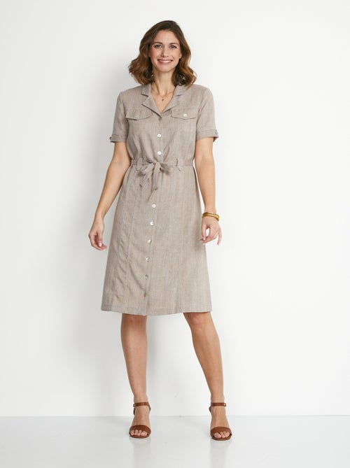 Robe-chemisier mi-longue coupe droite - Afibel - Kiabi