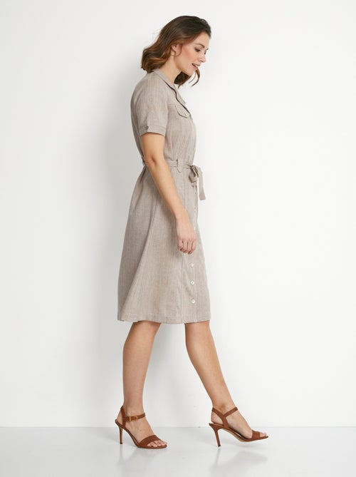 Robe-chemisier mi-longue coupe droite - Afibel - Kiabi