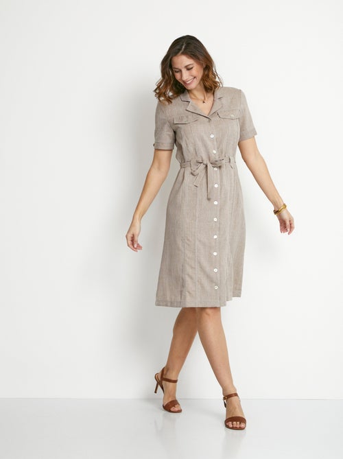 Robe-chemisier mi-longue coupe droite - Afibel - Kiabi