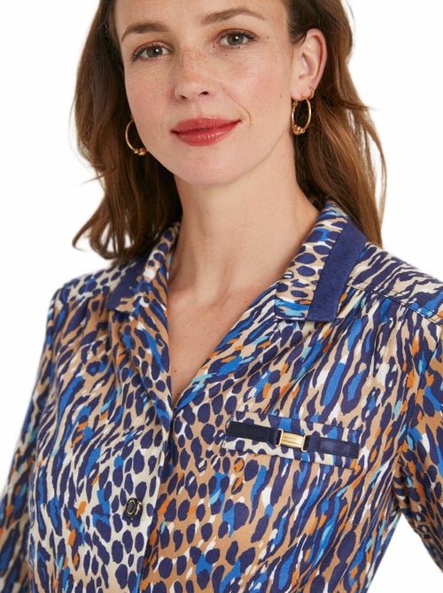 Robe-chemisier mi longue imprimé léopard - Kiabi