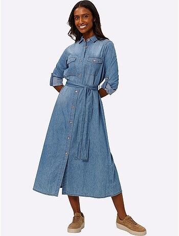 Robe-chemisier Pur Coton - Taille Standard - Helline