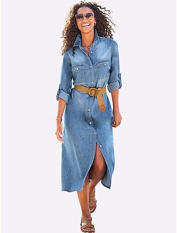 Robe-chemisier Pur Coton - Taille Standard - Helline