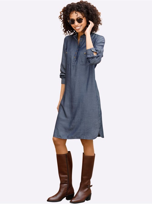 Robe Chemisier Qualité Denim - Taille Standard - Helline - Kiabi Robe Chemisier Qualité Denim - Taille Standard - Helline - Kiabi