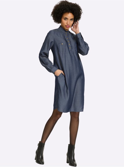 Robe Chemisier Qualité Denim - Taille Standard - Helline - Kiabi Robe Chemisier Qualité Denim - Taille Standard - Helline - Kiabi