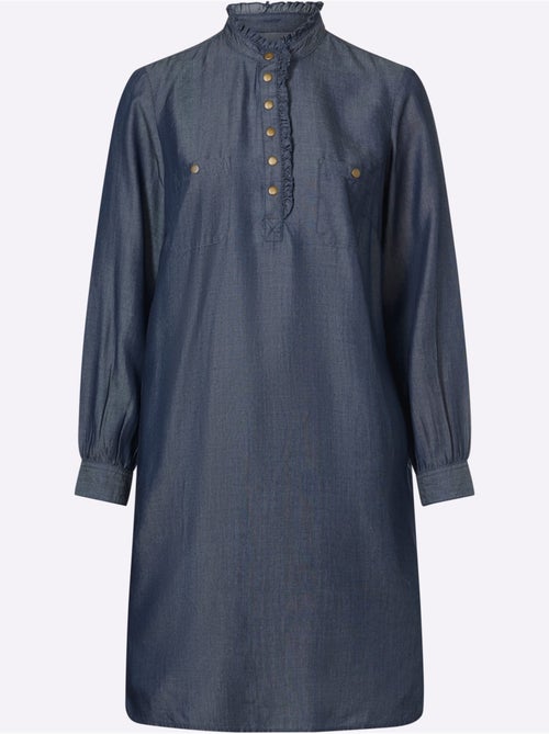 Robe Chemisier Qualité Denim - Taille Standard - Helline - Kiabi Robe Chemisier Qualité Denim - Taille Standard - Helline - Kiabi