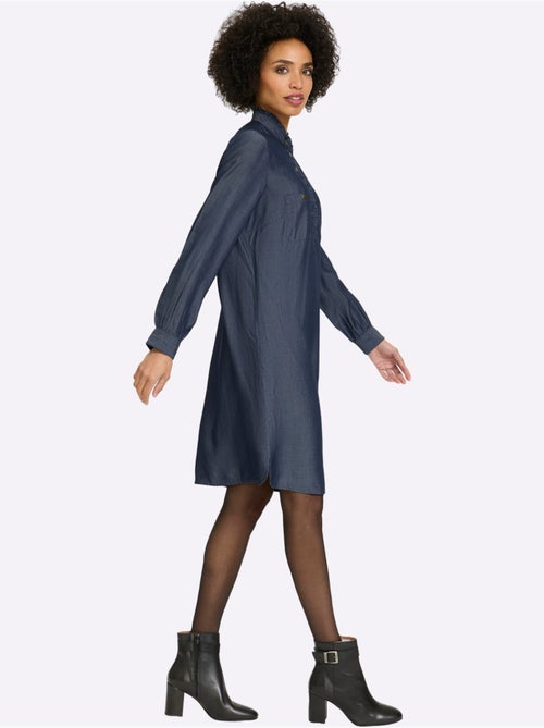 Robe Chemisier Qualité Denim - Taille Standard - Helline - Kiabi Robe Chemisier Qualité Denim - Taille Standard - Helline - Kiabi