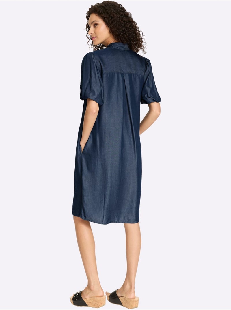 Robe Chemisier Qualité Tissée - Taille Standard - helline Bleu foncé - Kiabi