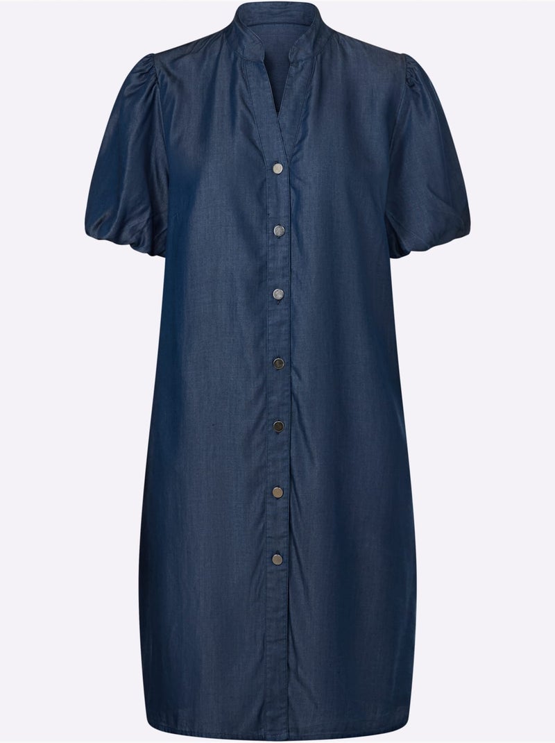 Robe Chemisier Qualité Tissée - Taille Standard - helline Bleu foncé - Kiabi