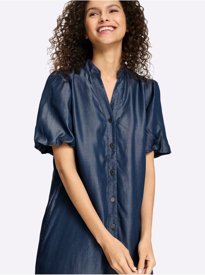Robe Chemisier Qualité Tissée - Taille Standard - helline Bleu foncé - Kiabi