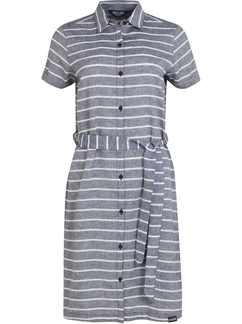 Robe chemisier rema - regatta Bleu Bleu marine Blanc - Kiabi