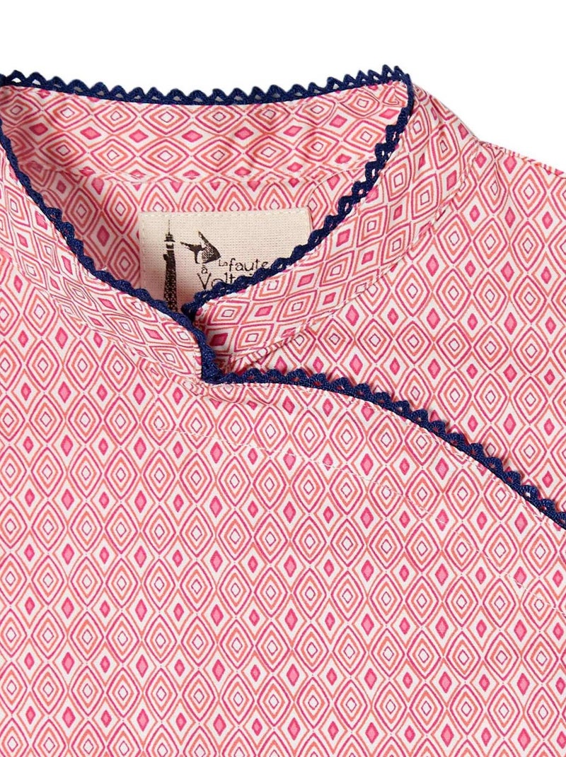 Robe Chinoise   à Col Mao  ANNAM - La Faute à Voltaire Rose fushia - Kiabi