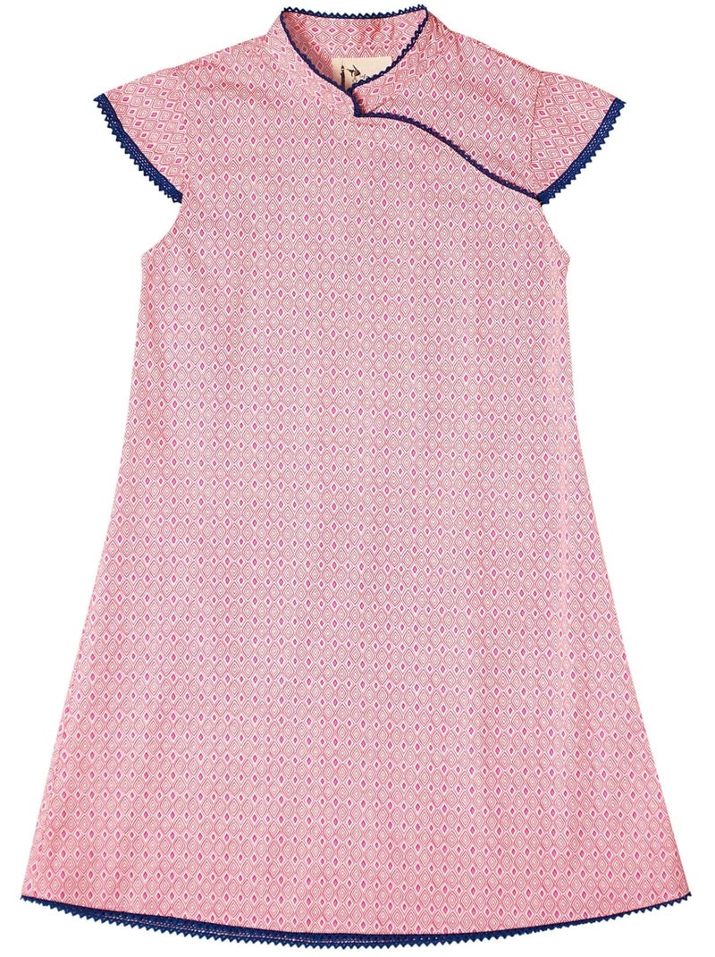 Robe Chinoise   à Col Mao  ANNAM - La Faute à Voltaire Rose fushia - Kiabi