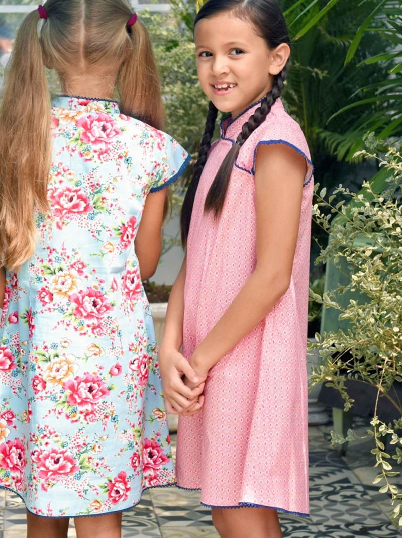 Robe Chinoise   à Col Mao  ANNAM - La Faute à Voltaire Rose fushia - Kiabi