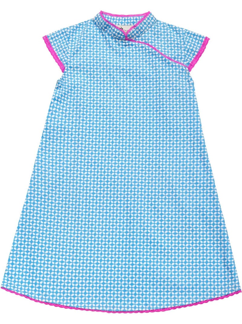 Robe  Chinoise   avec Col Mao  ANNAM - La Faute à Voltaire Bleu turquoise - Kiabi