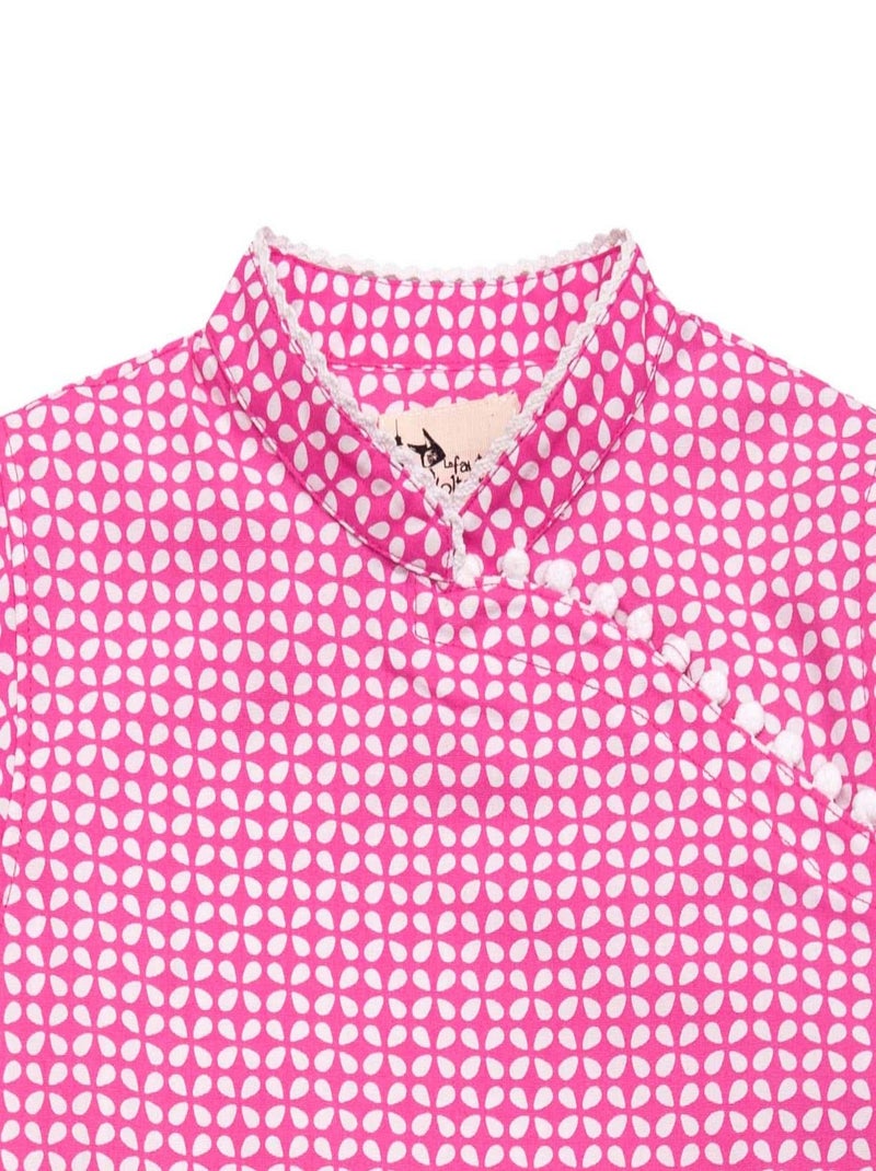 Robe Chinoise   Coton    ANNAM - La Faute à Voltaire Rose fushia - Kiabi