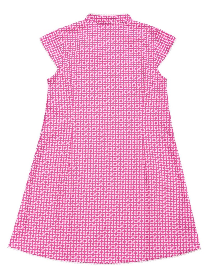 Robe Chinoise   Coton    ANNAM - La Faute à Voltaire Rose fushia - Kiabi