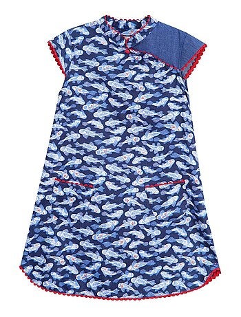 Robe Chinoise et – Imprimé Poissons Koi ANNAM - La Faute à Voltaire