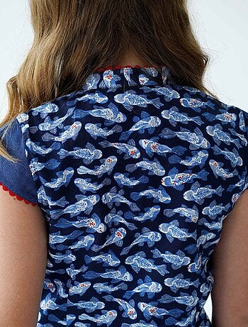 Robe Chinoise et – Imprimé Poissons Koi ANNAM - La Faute à Voltaire