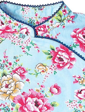 Robe Chinoise Fleurie Col Mao ANNAM - La Faute à Voltaire
