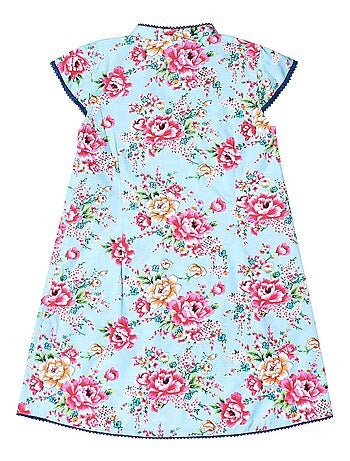 Robe Chinoise Fleurie Col Mao ANNAM - La Faute à Voltaire