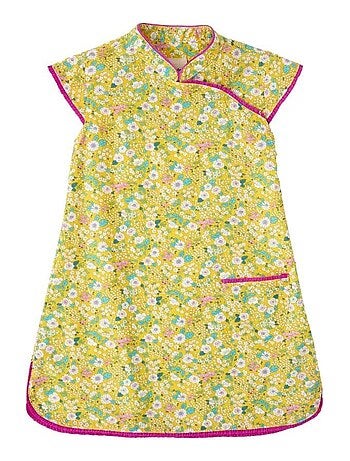 Robe Chinoise Fleurie Col Mao ANNAM - La Faute à Voltaire