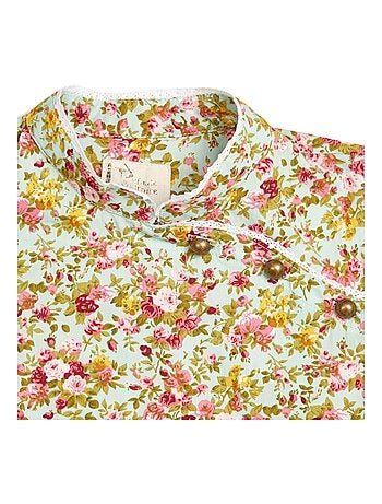 Robe Chinoise Fleurie col Mao ANNAM - La Faute à Voltaire