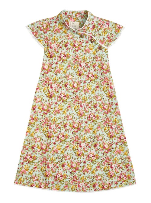 Robe Chinoise Fleurie    col Mao  ANNAM - La Faute à Voltaire - Kiabi