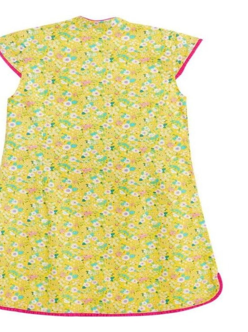 Robe Chinoise  Liberty  à Col Mao  ANNAM - La Faute à Voltaire Jaune - Kiabi