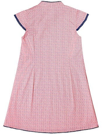Robe Chinoise Rose Fille Col Mao ANNAM - 'LA FAUTE A VOLTAIRE'
