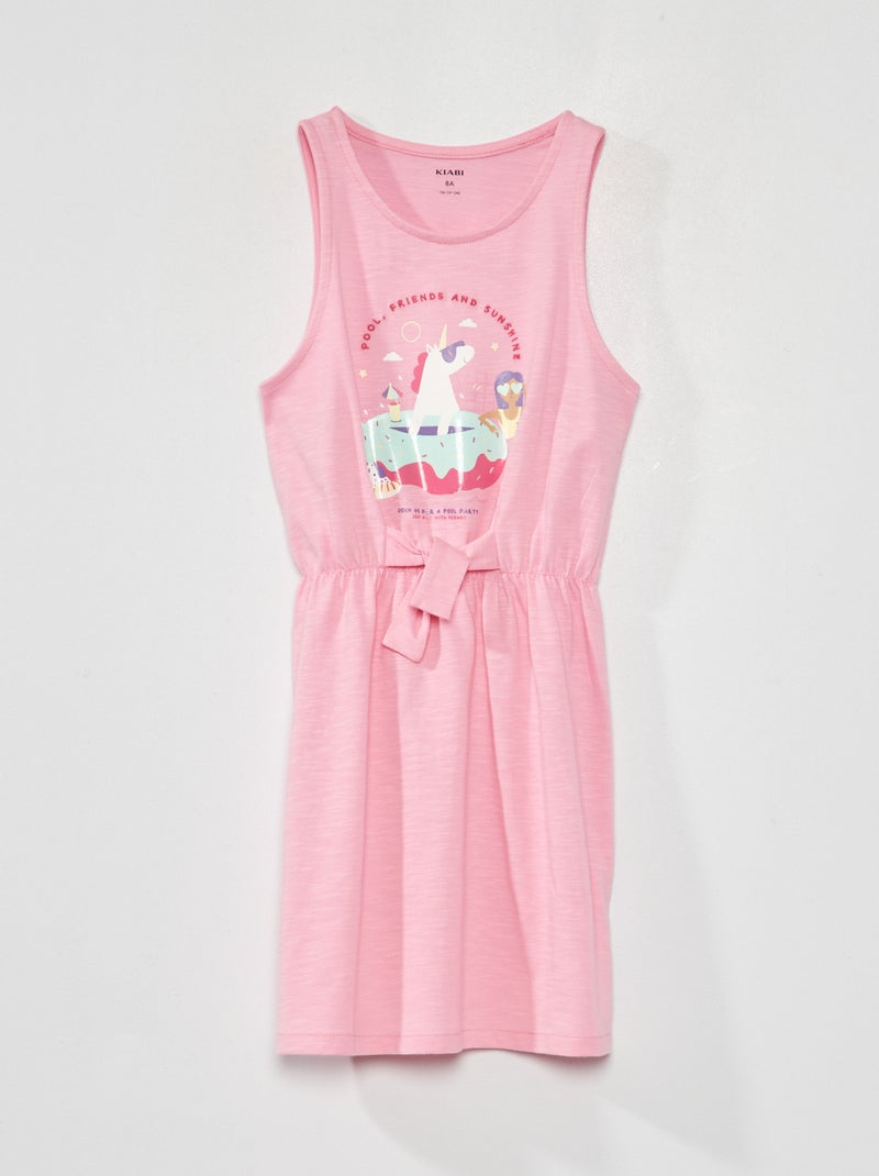 Robe cintrée avec imprimé fantaisie Rose - Kiabi