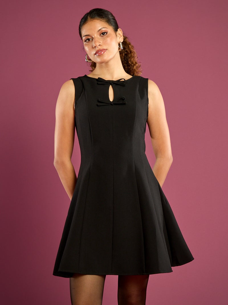 Robe cintrée avec noeuds Noir - Kiabi