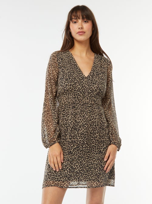 Robe cintrée en maille crêpe - Kiabi