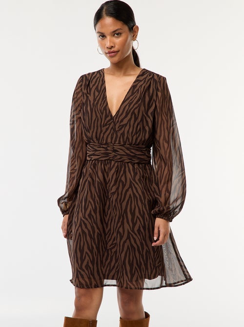 Robe cintrée en maille crêpe - Kiabi