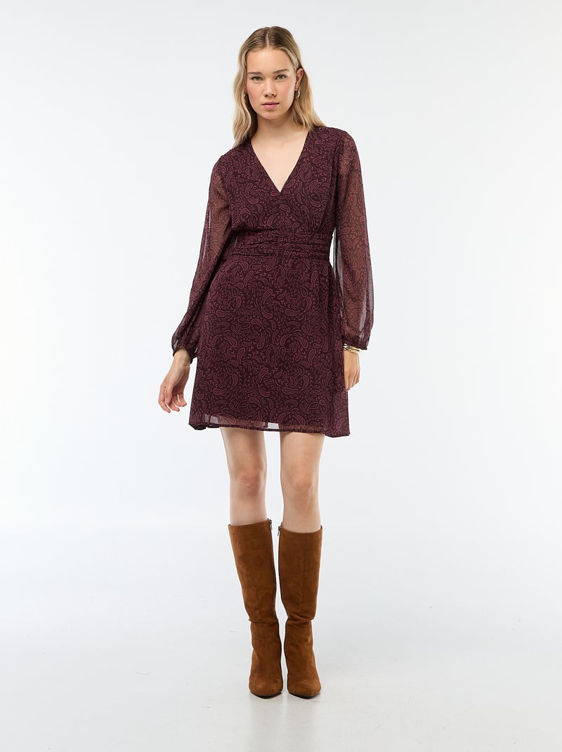Robe cintrée en maille crêpe Rose - Kiabi