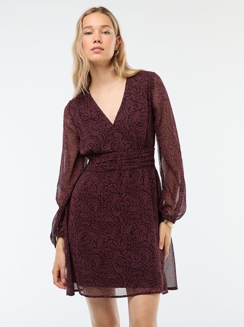 Robe cintrée en maille crêpe Rose - Kiabi