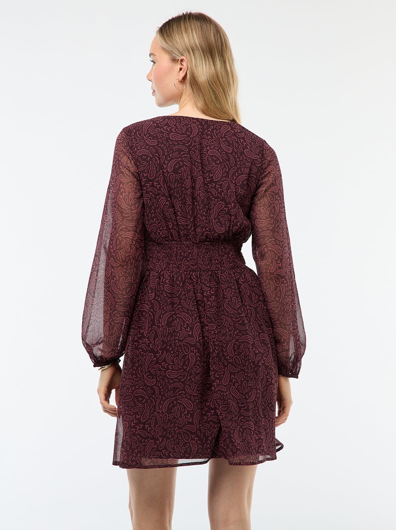 Robe cintrée en maille crêpe Rose - Kiabi