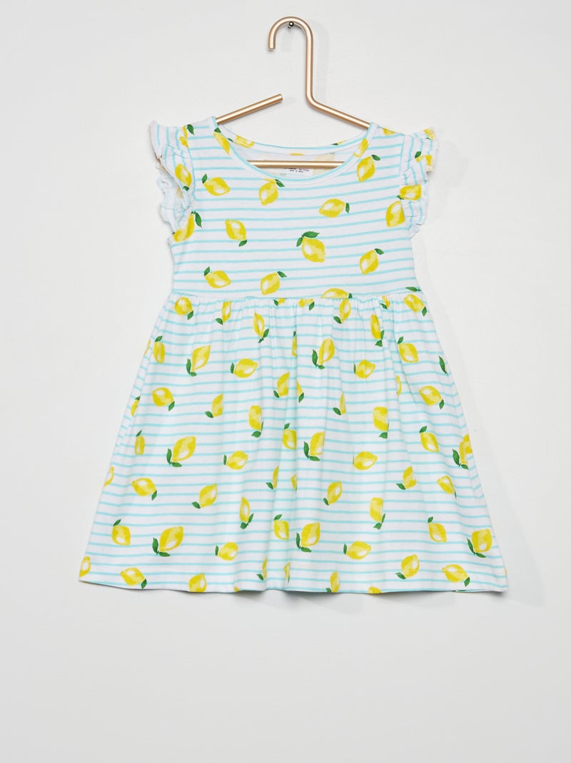 Robe 'citrons' en jersey jaune - Kiabi