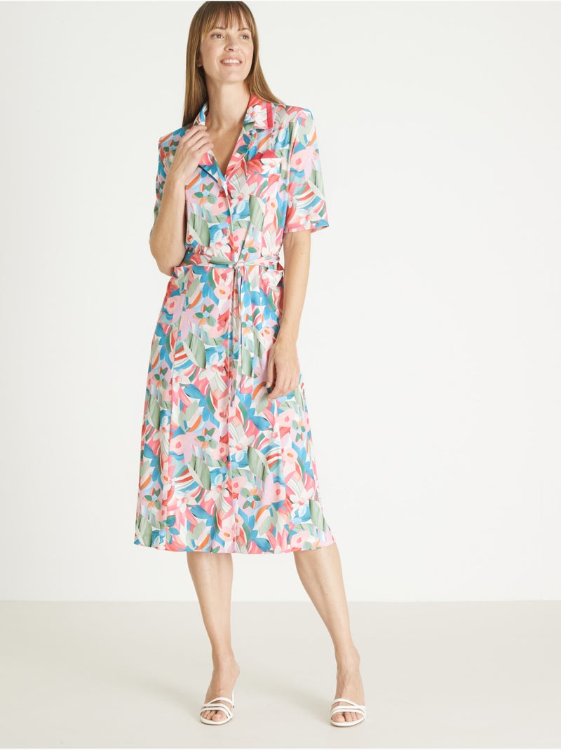 Robe classique boutonnée - DAXON Rose/Multicolore - Kiabi