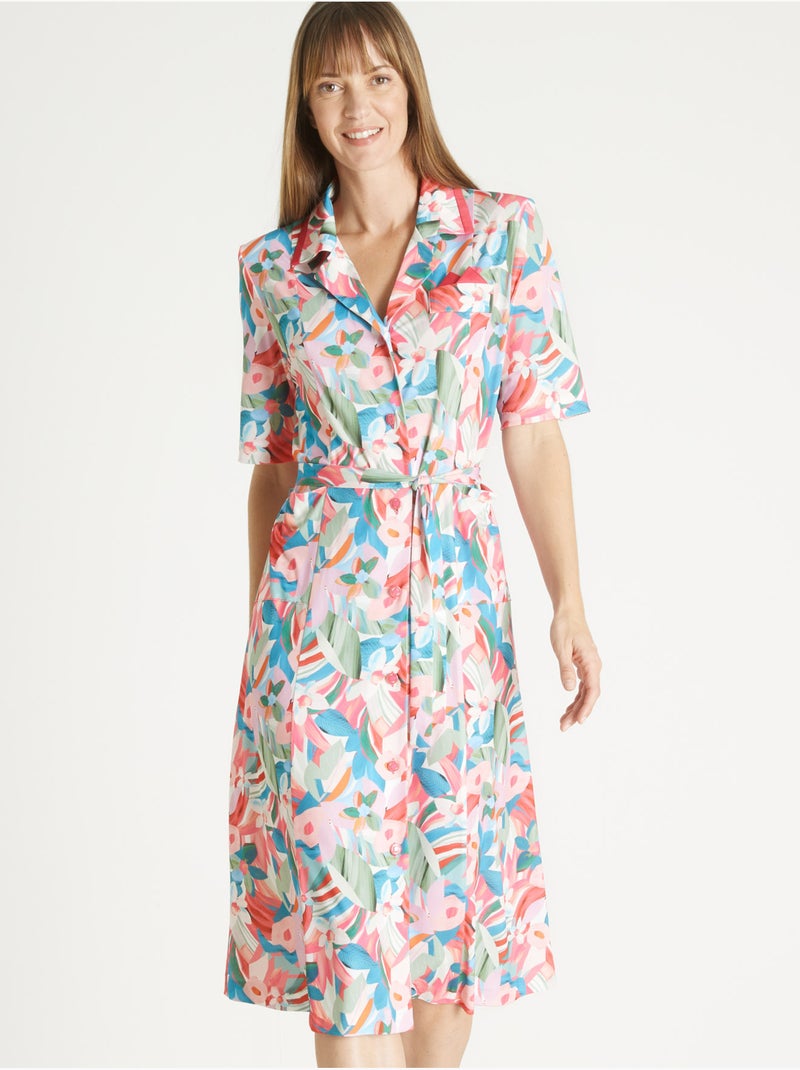 Robe classique boutonnée - DAXON Rose/Multicolore - Kiabi