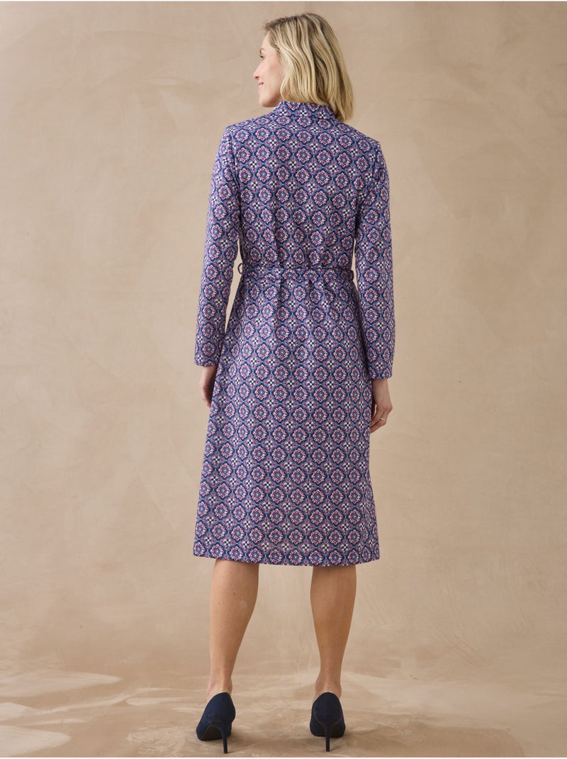 Robe classique col tailleur - daxon Bleu Rose - Kiabi