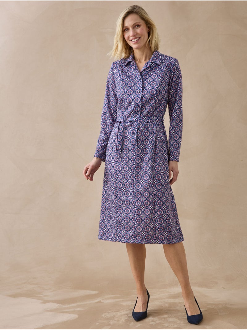 Robe classique col tailleur - daxon Bleu Rose - Kiabi
