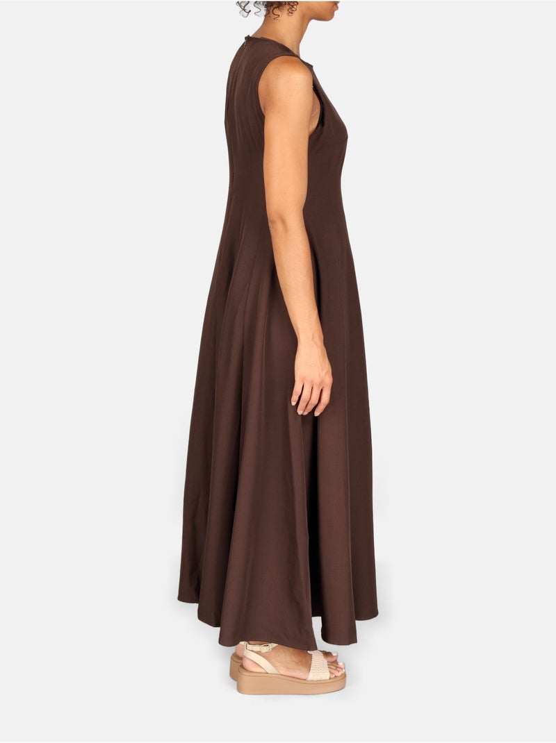 Robe col arrondi Marron - Kiabi