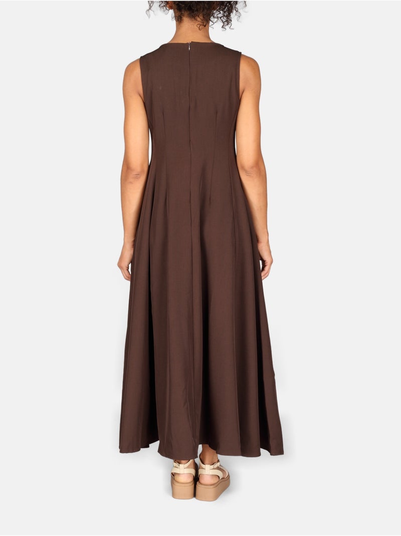 Robe col arrondi Marron - Kiabi
