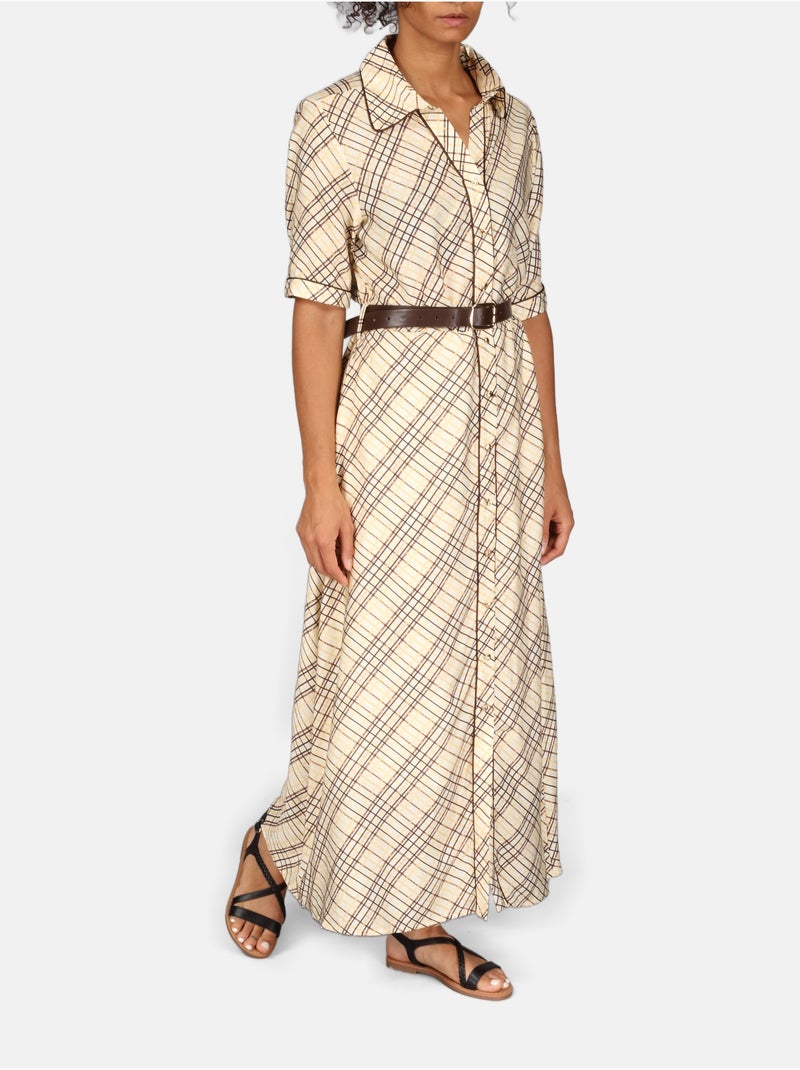Robe col chemise Jaune - Kiabi