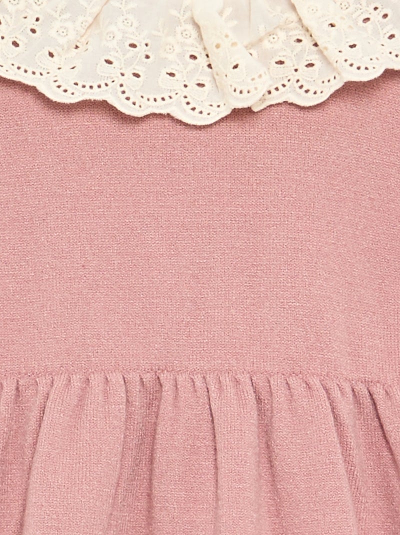 Robe col claudine + collants Rose - Kiabi