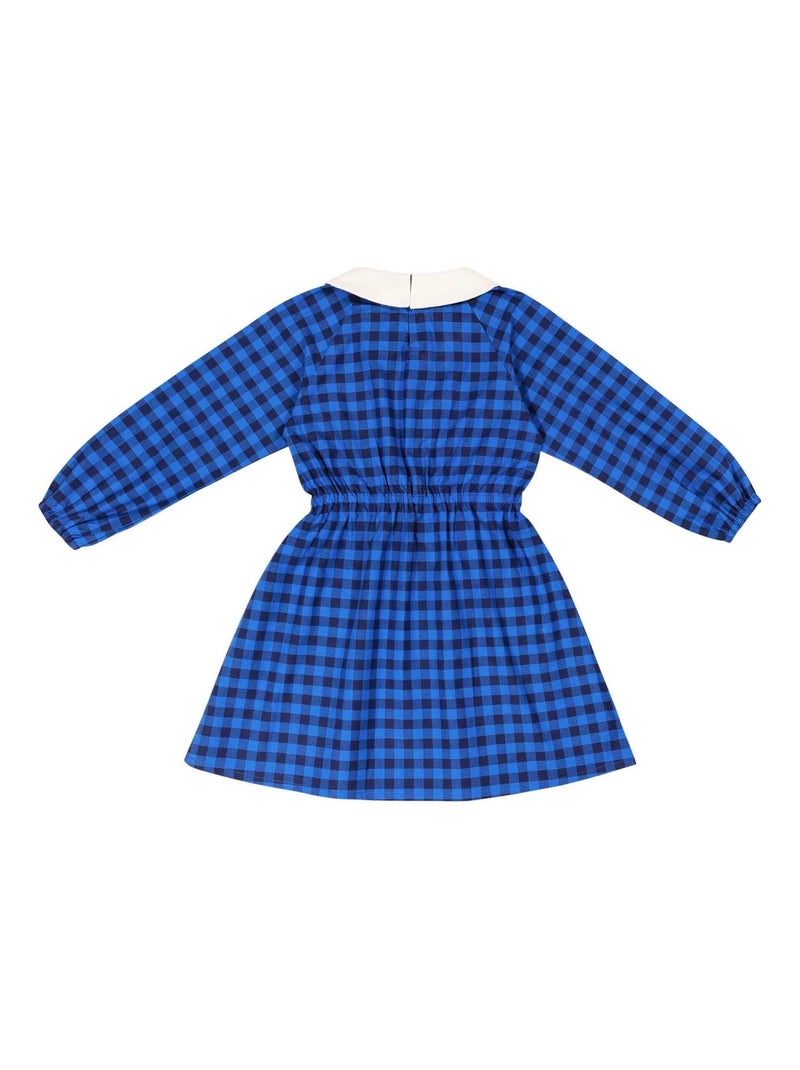 Robe Col Claudine Fille  Carrx Vichy  Roi - 'LA FAUTE A VOLTAIRE' Bleu Bleu marine - Kiabi