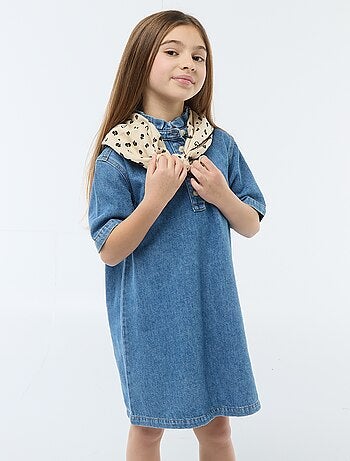 Robe col mao en jean